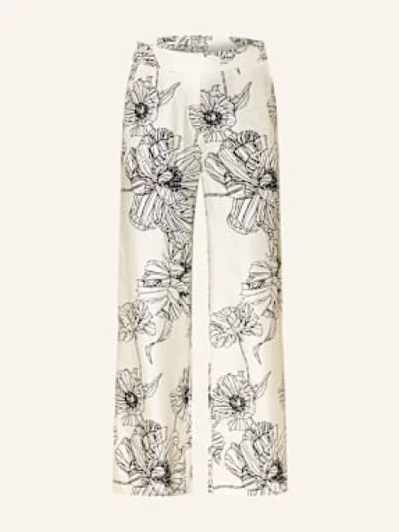 Herzen's Angelegenheit Spodnie Marlena Z Jedwabiu weiss czarne