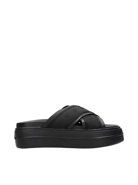 Klapki Hogan skórzane czarne