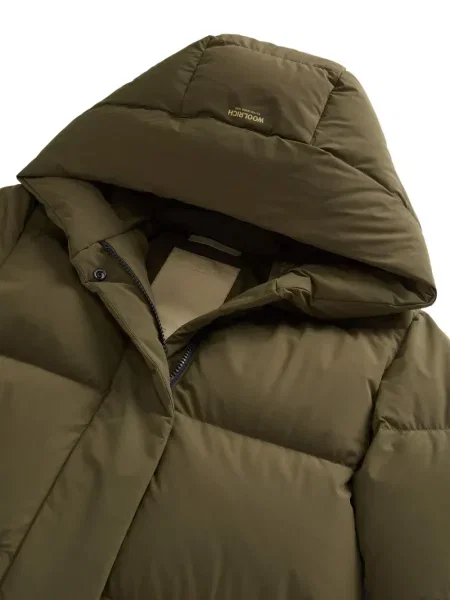 Palton Woolrich cu glugă verde