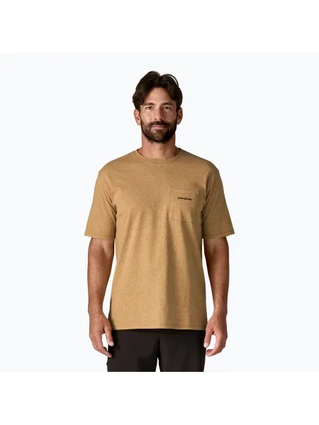 Мъжка тениска Patagonia Boardshort Logo Pocket Responsibili talon gold златисто