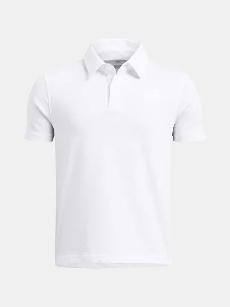 Tricou polo copii Under Armour alb