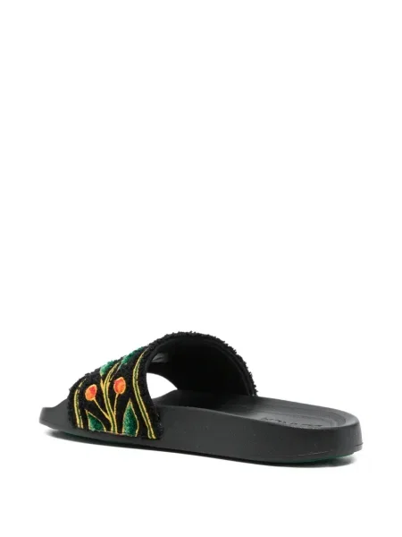 Papuci Casablanca cu model floral negru