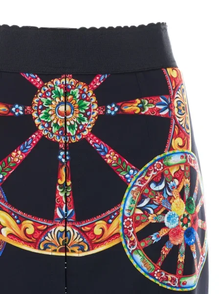 Fustă midi Dolce & Gabbana cu imagine negru