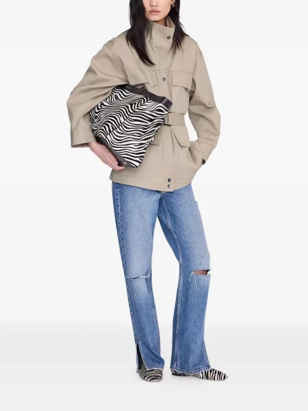 Geantă shopper Anine Bing cu model zebră alb