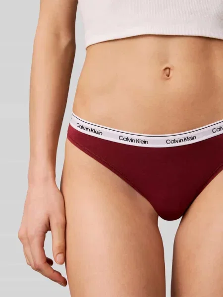 Stringi z mieszanka bawełny model THONG Calvin Klein Underwear czerwone