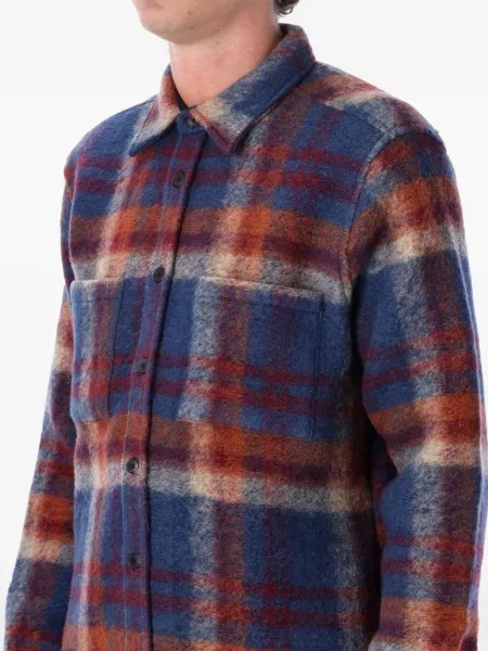 Карирано фланелено яке тип риза Portuguese Flannel синьо