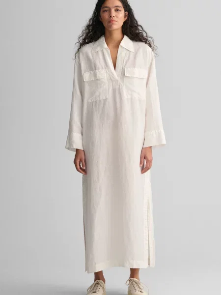 Лляна сукня максі Gant біла