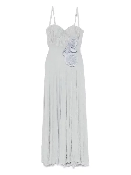 Rochie Elisabetta Franchi cu broderie cu model floral albastru