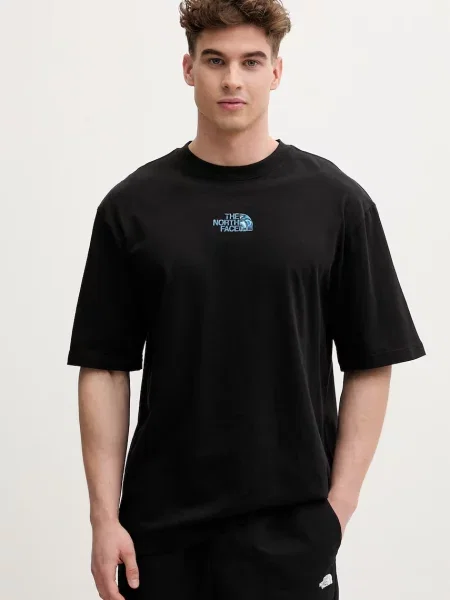 Oversized T-shirt z logo i okrągłym dekoltem The North Face czarna