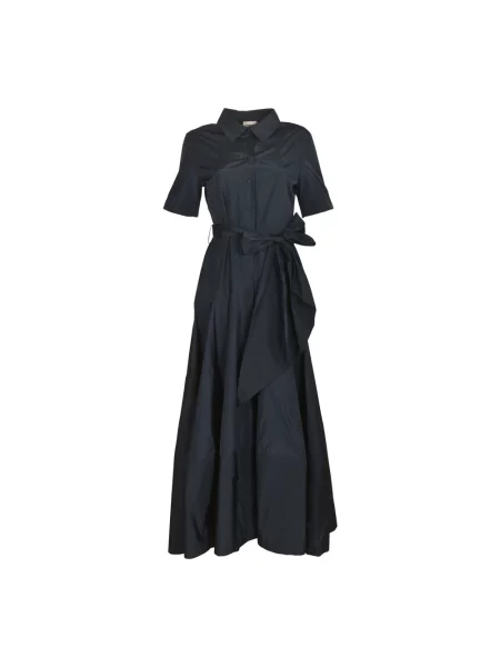 Sukienka koszulowa Parosh garniturowa czarna