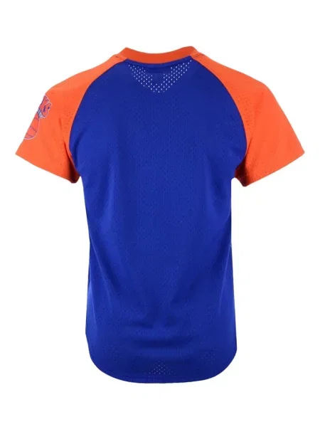 Tricou Mitchell & Ness cu decolteu în V plasă albastru