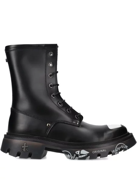 Botine Premiata cu șireturi din dantelă negru