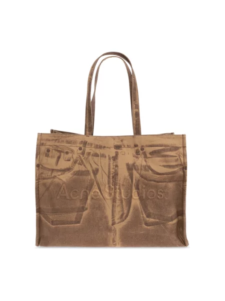 Torebka Acne Studios z logo brązowa