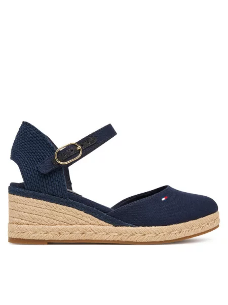 Tommy Hilfiger Espadrile Mid Wedge Espad Closed Toe Mornarsko modra