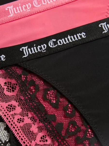 Nėriniuotos stringai Juicy Couture leopardinės juoda