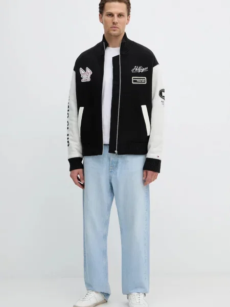 Tommy Hilfiger kurtka wełniana czarna