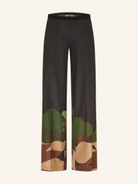 Siyu Spodnie Z Marlony Z Błyszczącą Nicią schwarz zielone