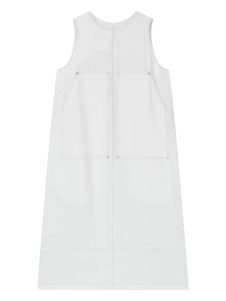 Rochie midi Studio Tomboy fără mâneci până la genunchi de costum alb