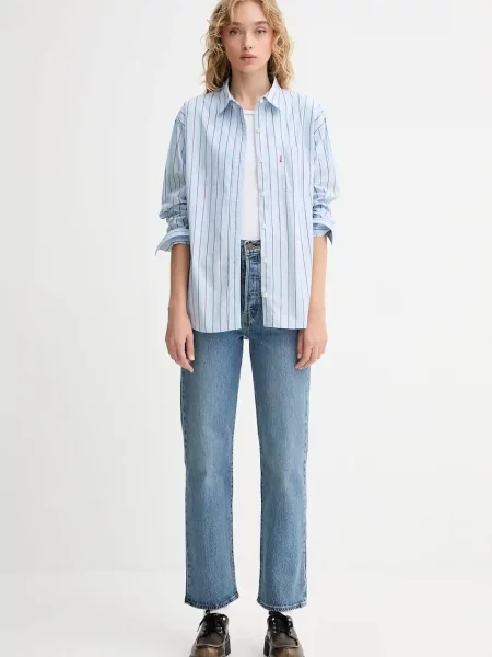 Kavbojke Levi's RIBCAGE FL WESTERN modra