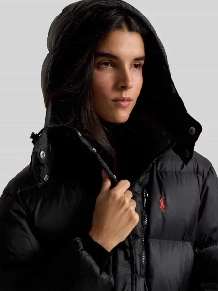 Kurtka puchowa z odpinanym kapturem Polo Ralph Lauren czarna