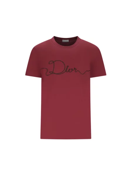 Haftowana koszulka Dior czerwona