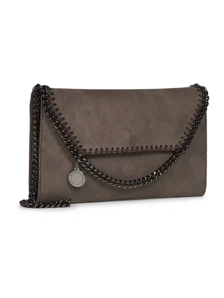 Stella McCartney FALABELLA torebka crossbody z imitacji zamszu szara