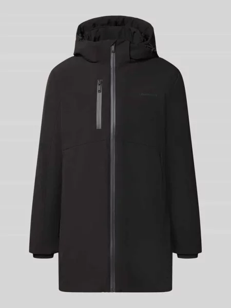 Parka o kroju regular fit z nadrukiem z logo Lindbergh czarna
