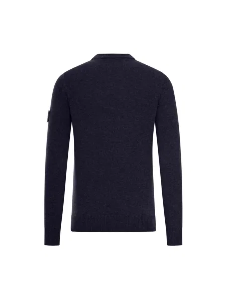 Sweter Stone Island wełniany z kamieniami niebieski