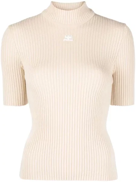 Top Courreges cu broderie tricotate