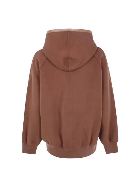 Bluza z kapturem Semicouture z kapturem brązowa