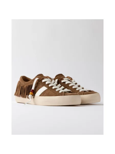 Sneakersy D.a.t.e. z frędzli brązowe