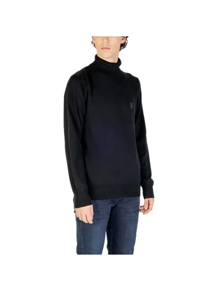 Pulover Boss cu guler înalt negru