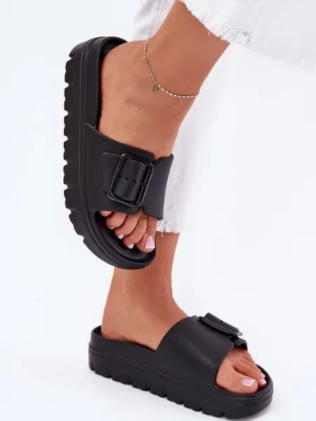 Copati Evento s platformo z zaponko črna