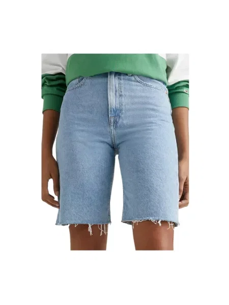 Bermudy Tommy Hilfiger z wysoką talią niebieskie