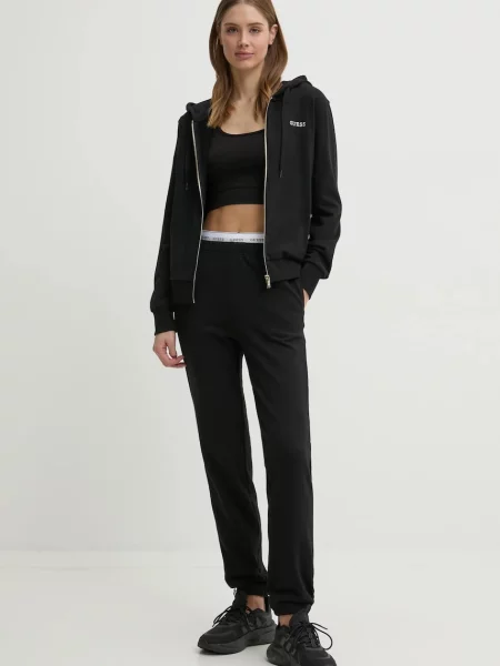Guess bluza SOFIA z kapturem gładka czarny