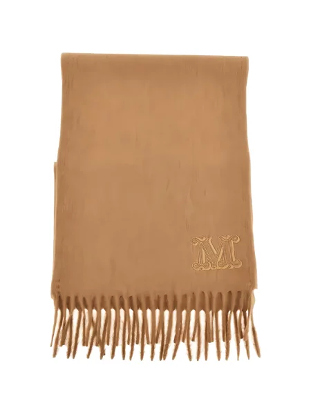 Fular Max Mara cu franjuri maro