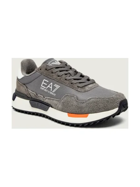 Sneakers | piele întoarsă gri