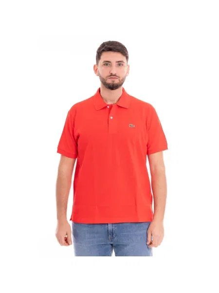 Koszulka polo Lacoste z krótkim rękawem czerwona
