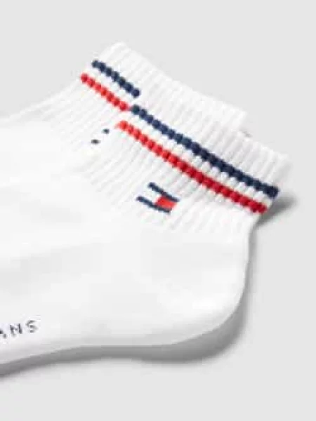 Skarpety z nadrukiem z logo w zestawie 2 szt. Tommy Jeans białe