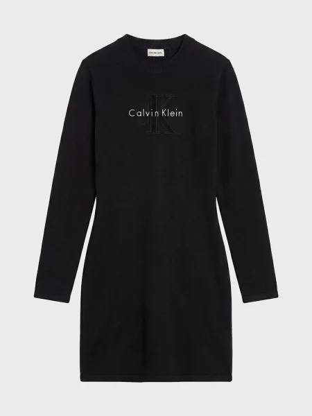 Платье Calvin Klein с лого черное