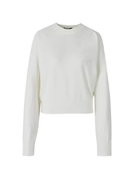 Pulover Jacquemus cu decolteu rotund alb