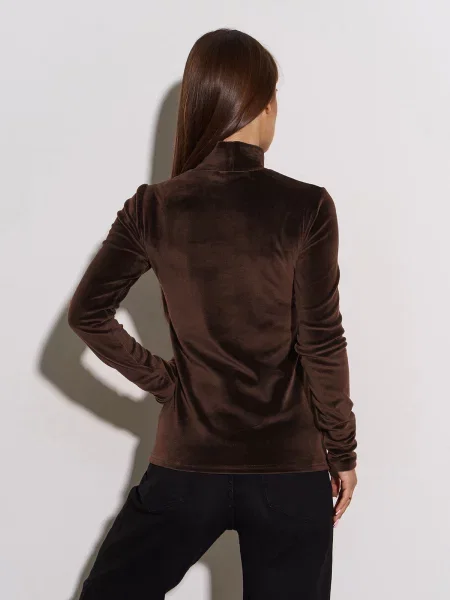 Велюрова Водолазка ISSA Plus темно-коричневий коричнева