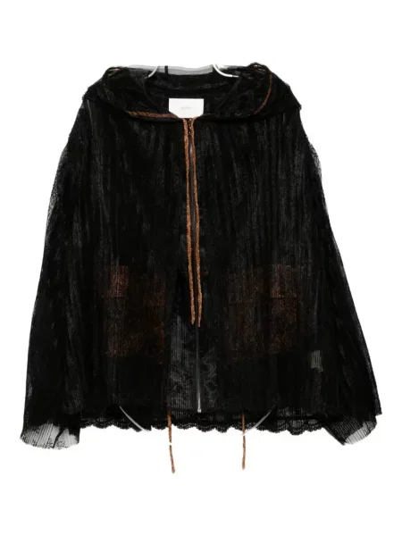 Geacă Quetsche cu glugă din dantelă negru