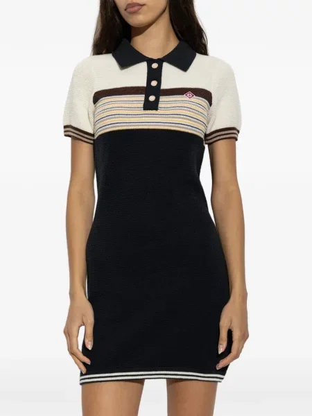 Rochie mini Casablanca cu dungi cu autograf albastru