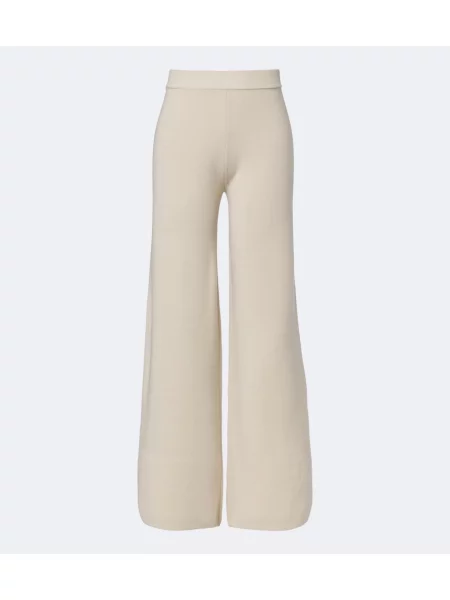 Pantaloni Max Mara de lână bej