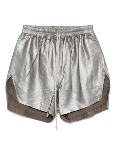 Pantaloni scurți Rick Owens din piele gri