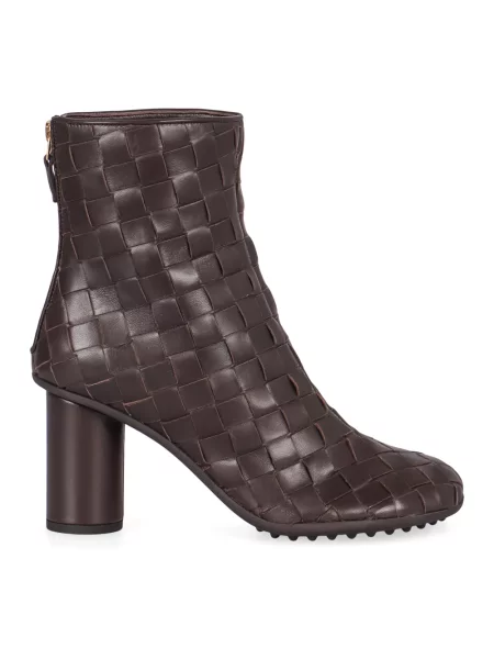 Botki Bottega Veneta plecione brązowe