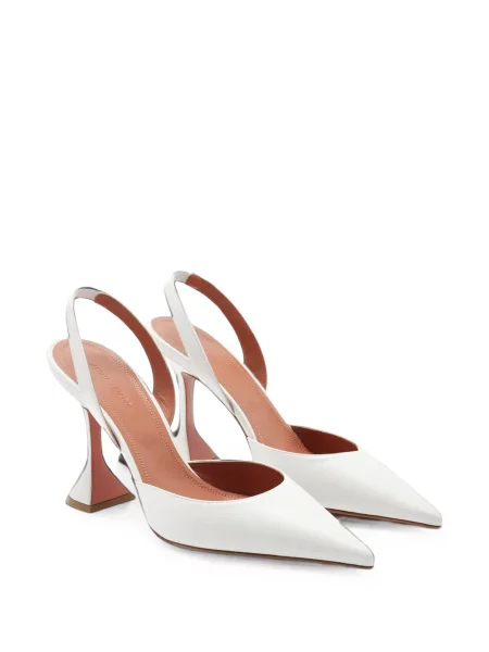 Pantofi cu toc Amina Muaddi slingback alb