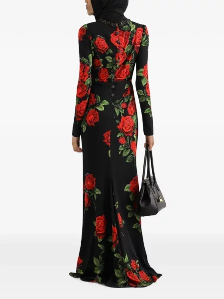 Rochie maxi Dolce & Gabbana cu imagine negru