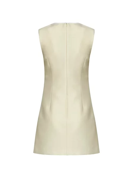 Rochie mini Self-portrait cu funde fără mâneci galben